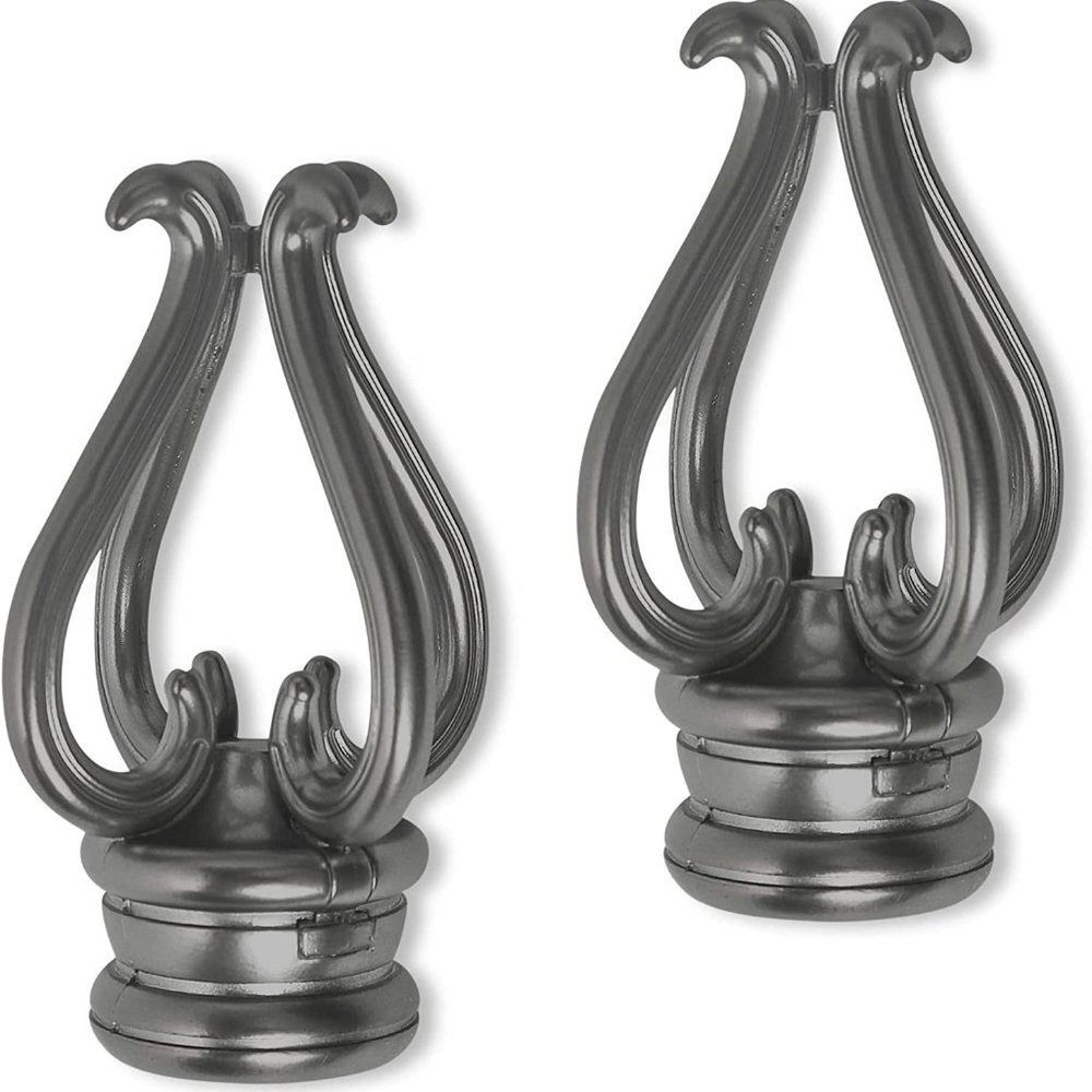 Cambria Brushed Nickel Florentine Curtain Finials Set of 2 NEW
